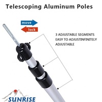 56640 # Poteau de tente télescopique en alliage d'aluminium pour l'extérieur, réglable de 90 à 230 cm, pour le camping en bord de mer et les accessoires de bâche