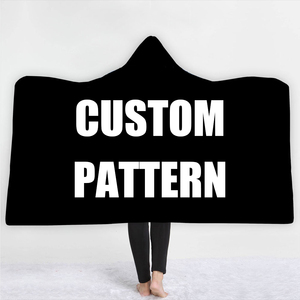 Poncho 100% Poliestere Design Personalizzato Extra Spesso <span class=keywords><strong>Felpa</strong></span> Indossabile <span class=keywords><strong>Coperta</strong></span> con Cappuccio in <span class=keywords><strong>Pile</strong></span> Super Morbido per Adulti - Product Image 1