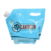 Nouveau design de sac à eau avec bec verseur pour limonade bière jus impression personnalisée pochette à eau pour emballage de liquide en plastique 3L 5L