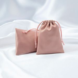 <b>Drawstring</b> Satin Jewelry Bag Pink Rectangular 7x9cm 8x10cm 9x12cm 10x15cm 12x16cm 13x18cm 15x20cm Storage <b>Pouch</b> For Jewelry - Product Image 4