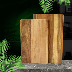 Tabla de cortar de madera de acacia rectangular, bloque de madera maciza para cocina. - Product Image 1