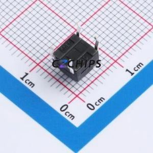 TSW06111-065B331BA Tactile Switch Through hole-4P,6.1x6.1mm Switch Single Pole Single Throw Round Button 1.8N 6.1mm - Product Image 2