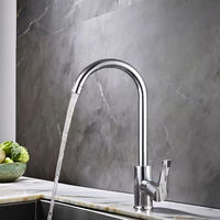 Robinet de cuisine et de salle de bain classique en acier inoxydable 304 Bec rotatif à 360 degrés Robinet d'évier chaud et froid