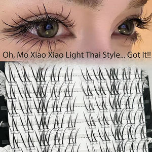 Pestañas de Fibra Reutilizables Estilo Tailandés Irregulares Marca Propia, Banda Súper Suave, Efecto 3D, Seccionales Mixtas, Caja para Realce de Pestañas Naturales - Product Image 3