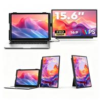 Écran d'extension pour ordinateur portable 15,6 pouces FHD 1080P, double affichage pour ordinateurs portables de 13 à 17 pouces, deuxième moniteur avec port USB-C/HDMI, Plug and Play