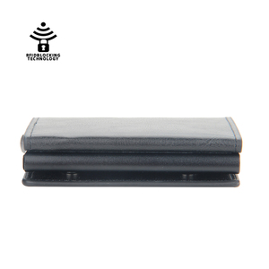 Rfid מגנטי חסימת אנטי גניבה אלומיניום כרטיס אשראי מתכת בעל כרטיס אשראי רזה רזה עור pu ארנק מוקפץ קטן - Product Image 5