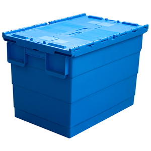 Attach Lid Container moving Plastic Heavy Duty plastic Storage tote with lid