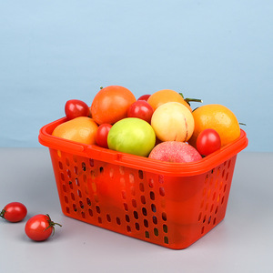 Paniers à fruits en plastique, capacité 3 Jin (1,5 kg), pour cueillette et stockage, couleurs orange, bleu, rose, moulés par injection, origine Taizhou. - Product Image 3
