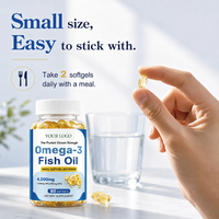 Huile de foie de morue riche en oméga-3 (EPA & DHA) OEM ODM, huile de poisson de haute mer, soutient le système immunitaire, capsules molles d'huile de poisson naturelle