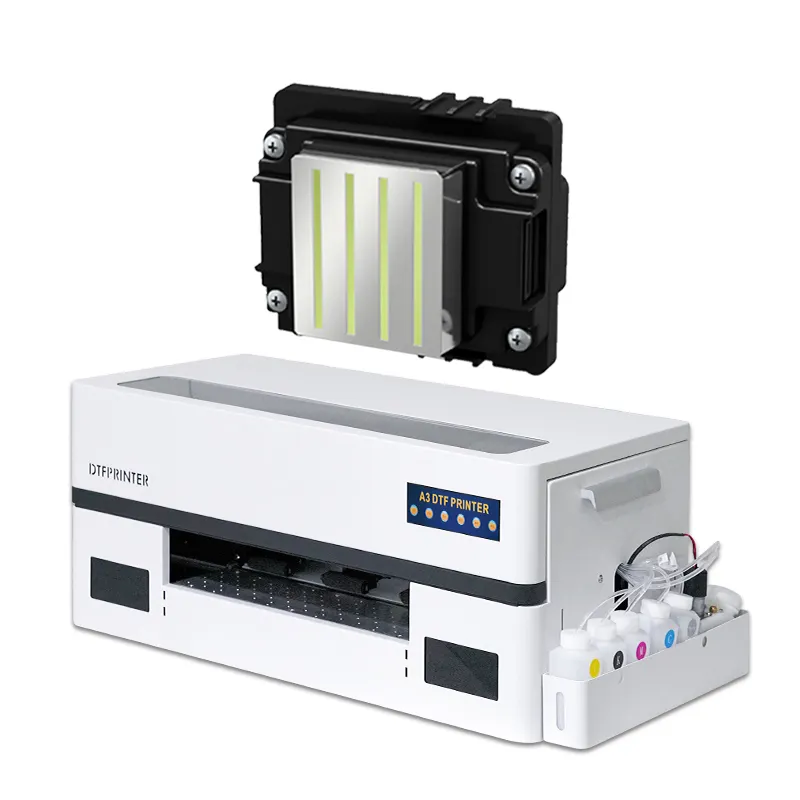 L1390 L1800 Printer 2 Putih 4 Warna Tinta A3 PET Film Printer T-shirt Mesin Cetak Offset DTF Printer Tinta