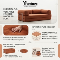Canapé en velours côtelé en gros, compressé sous vide, certifié CE, canapé-lit modulaire sectionnel