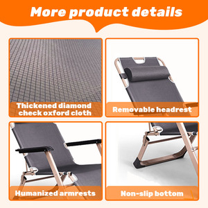 <span class=keywords><strong>Chaise</strong></span> <span class=keywords><strong>Longue</strong></span> Inclinable Zéro Gravité Pliante d'Extérieur au Design Moderne avec Coussin Moelleux pour <span class=keywords><strong>Bain</strong></span> de <span class=keywords><strong>Soleil</strong></span> en Métal pour Cour - Product Image 5