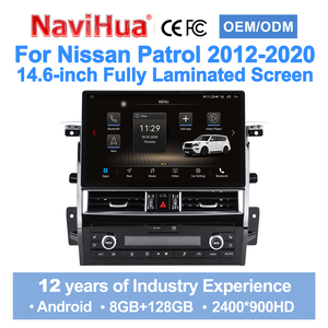 Radio multimedia para coche Navihua New de 14.6 pulgadas con Android, Carplay, DSP y GPS para Nissan Patrol Y62, Infiniti QX56 y QX80, años 2012-2020 - Product Image 1