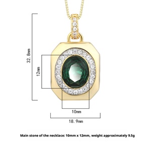 Fashion 10*12mm Imitation Jade Eco-friendly Copper Gold Plated Anti-tarnish Jewelry Geometric Square <b>Choker</b> Necklace for Women - Product Image 2