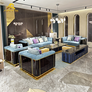 Nhà Máy Trực Tiếp Thiết Kế Sang Trọng Hiện Đại Sợi Nhỏ Sofa Da Bọc Ghế Cho Khách Sạn Biệt Thự Căn Hộ Phòng Khách Sofa - Product Image 1