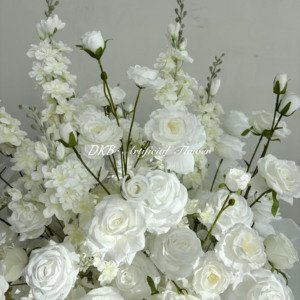 DKB Flores Artificiales para Bodas al por Mayor, Camino de Mesa, Centros de Mesa, Decoración de Pasillo Blanco para Bodas - Product Image 6