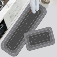 Tapis de cuisine de luxe absorbant, antidérapant, moderne, lavable, en cuir, à séchage rapide et rembourré