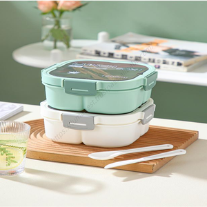 Boîte à lunch micro-ondable SYH679 en gros avec compartiments et fonctions de chauffage, comprenant cuillère et couteau - Product Image 5