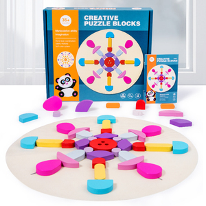 Vente en gros de puzzles en bois créatifs, jouets en bois pour enfants, puzzles en bois à faire soi-même, puzzle de table coloré, <span class=keywords><strong>jouet</strong></span> éducatif Montessori pour bébés - Product Image 1