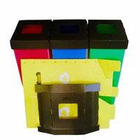 Pcs multiples pliables durables dans des bacs de recyclage en plastique ondulés d'un ensemble PP pour le tri des déchets