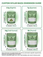 Sacchetto Mylar Personalizzato Stampato 3.5g 7g 14g 1lb, Busta Richiudibile con Zip per Alimenti, Confezione per Biscotti, Caramelle e Snack