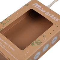 Boîte d'emballage portable en papier kraft personnalisée pour serviettes en coton, boîte de présentation rectangulaire pliable avec fenêtre transparente