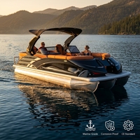 Bateau ponton de luxe en aluminium de qualité marine Kinlife Cruising Pleasure Leisure, avec pont soudé et moteur, idéal pour les fêtes flottantes, à vendre