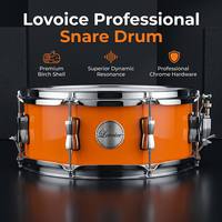Professional 13 Inch Orange High Quality Wood Shell Student Beginner Performance Percussion Musical Instrument Snare Drum