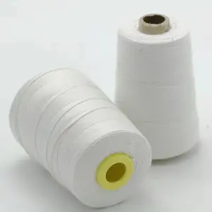 High tenacity sewing thread 12s/3 white black polyester bag closing thread