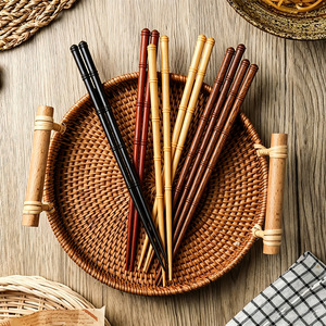 Palillos de bambú de madera maciza, redondos, antideslizantes, estilo japonés, puntiagudos, para uso doméstico - Product Image 1