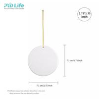 Ornements de Noël en céramique à sublimation PYD Life 2026, décorations suspendues à transfert thermique, cadeaux personnalisés en gros