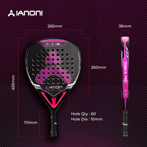 Raqueta de Pádel Caston Sports IANONI 3K Force Pro Morada/Roja 38mm 360g con Núcleo de EVA y Superficie Brillante de Fibra de Carbono en Forma de Diamante - Product Image 6