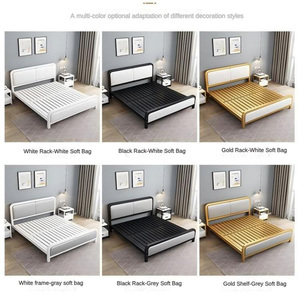 Hot Bán Kim Loại Nền Tảng Khung Giường Cơ Sở Kim Loại Lớn Giường Bán Buôn Giá Rẻ Giá Vua Nữ Hoàng Kích Thước Giường Đơn Cho Phòng Ngủ - Product Image 4