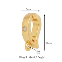 Porte-pendentif à breloque créatif à la mode pour bijoux, géométrie 18K Gold Bail Micro Pave Cubic Zirconia Accessoires Fournitures K94