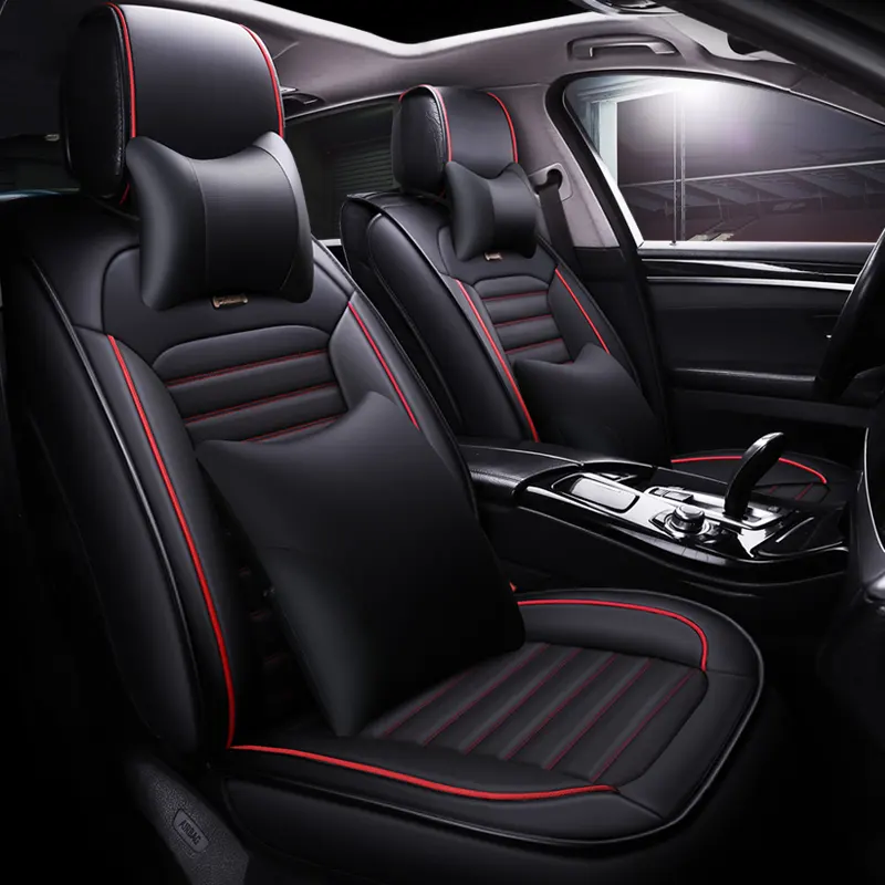 Novo design tampa do assento do carro cobertura completa universal assento almofada couro carro acessórios