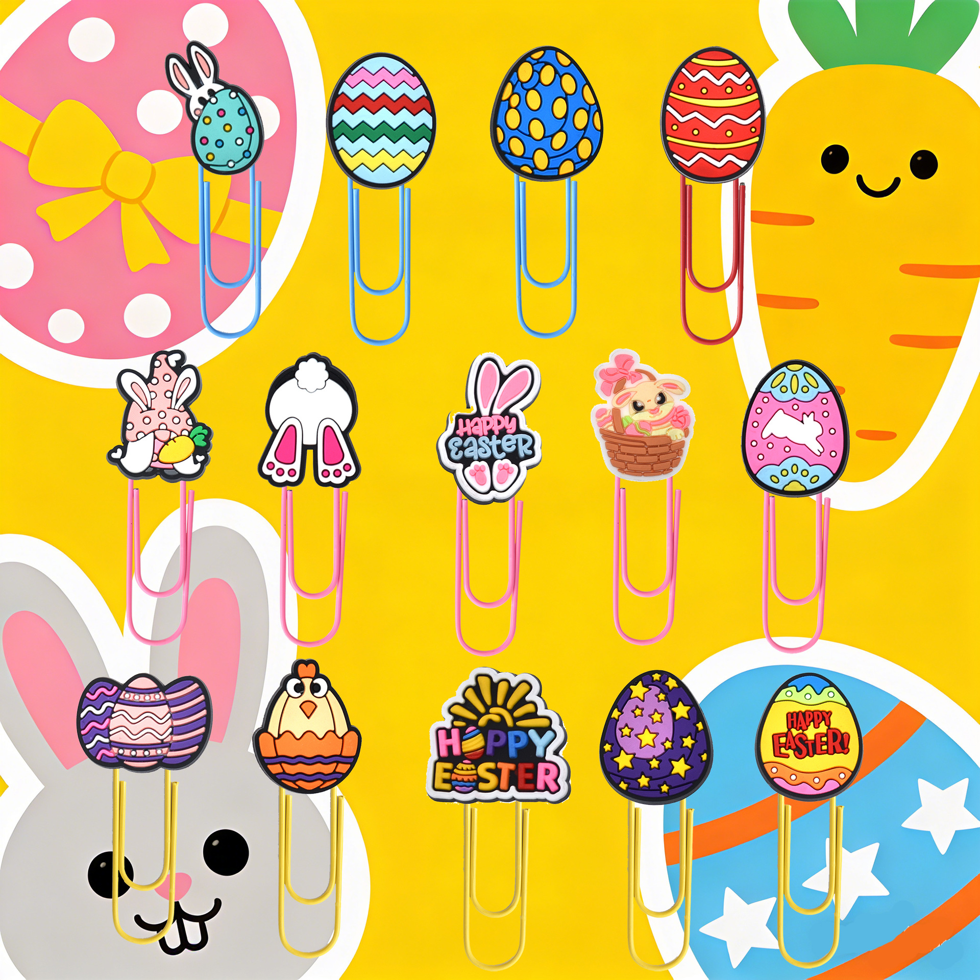 Easter Egg Cartoon Paper Clips Bookmarks, Student Reward Stationery Gifts,  Spring Festival Book Page Clips for Kids| Alibaba.com, image size:1920x1920