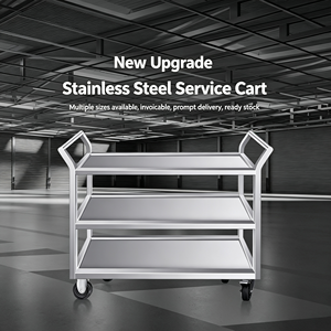 Carrito de Servicio Móvil de Acero Inoxidable de 3 Niveles, Carrito de Servicio de Alimentos para Restaurantes, Cocinas, Hoteles y Cafeterías - Product Image 6