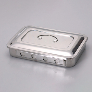 <span class=keywords><strong>Sterilizzatore</strong></span> <span class=keywords><strong>medico</strong></span> 304 in acciaio inox piastra di trattamento dentale 6-11.5 pollici vassoio chirurgico con stomi laterali e coperchio - Product Image 6