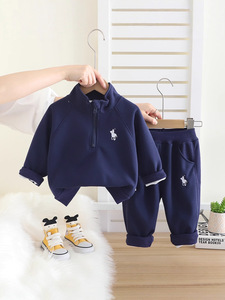 Boys 'günlük giysi yeni çocuk bahar sonbahar yaka Stand-up yaka toptan dış ticaret bebek giysileri için iki parçalı kıyafet - Product Image 2