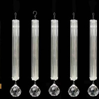 Décoration de plafond d'hôtel de luxe pour mariage, accessoires de lustre en cristal en forme de prune, tube lumineux perlé