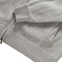 Produsen Rajutan OEM ODM Khusus Sweater Rajut Pria dengan Ritsleting dari Kasmir dan Wol Merino Sweater Pria Kasmir
