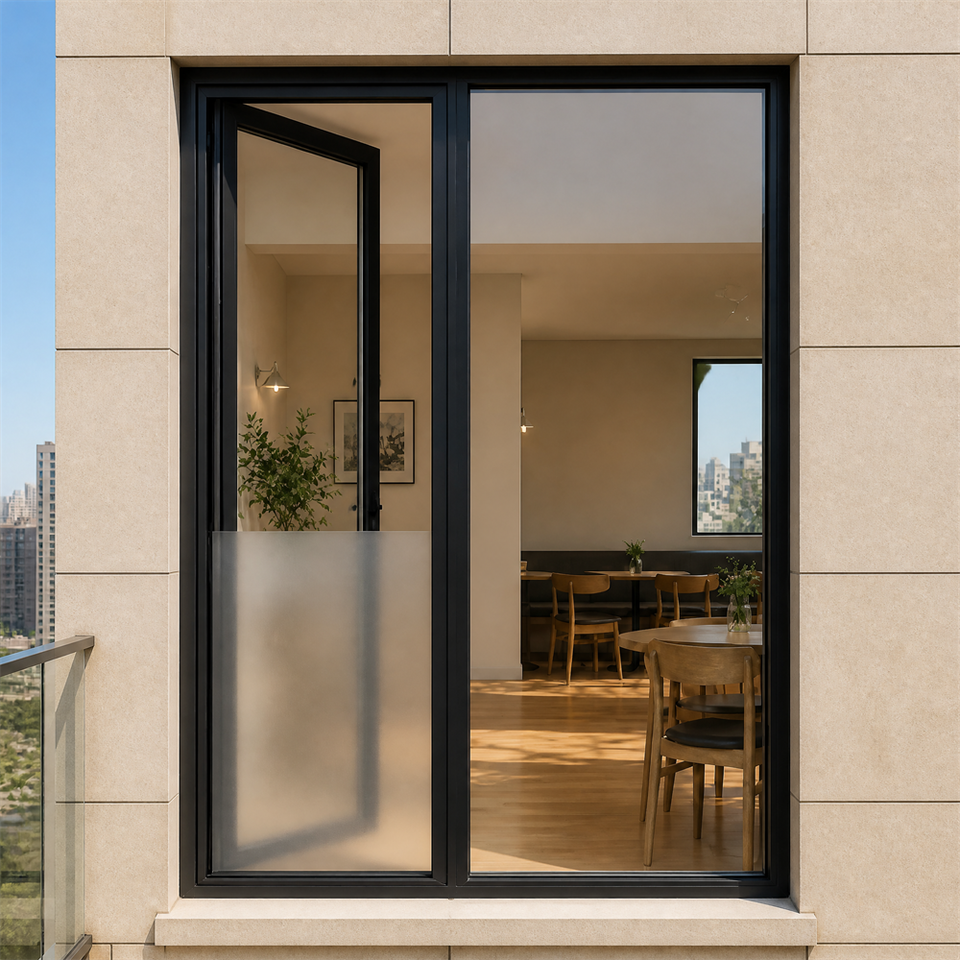 Floor to Ceiling Casement Window Low-E Glass Guard Panel and Double ...