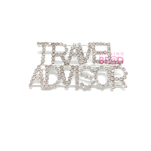 Broche Personalizado con Nombre, Letra de Cristal y Diamantes de Imitación, Broches con Logotipo de JESUS/TRAVEL PLANNER, Asesor/Agente de Viajes/Boda - Product Image 5