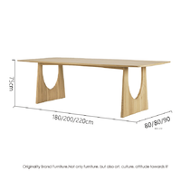 HANYEE Ensemble de table à manger de luxe en bois massif Taille et couleur personnalisées Meubles en bois de pin et de frêne Table à manger en bois d'usine