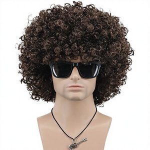 <span class=keywords><strong>Parrucca</strong></span> <span class=keywords><strong>Afro</strong></span> Colorata a Onde Corte per Uomo e <span class=keywords><strong>Donna</strong></span>, Resistente al Calore, per Halloween e Cosplay, Personalizzabile all'Ingrosso - Product Image 1