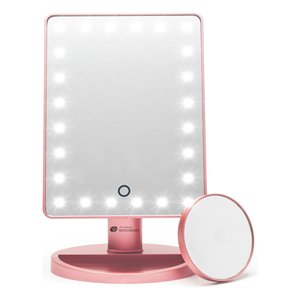 The Beauty Specialists Makeup Mirror 16.8x27cm Led Lighted Rose Gold With Magnifying 10x Vanity Mirror - Product Image 1