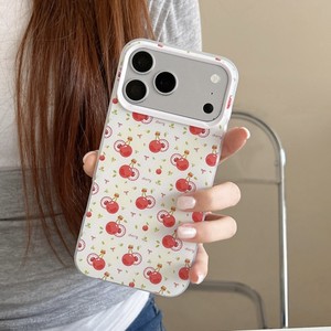 Coque de téléphone portable à motif floral cerise, design tendance, pour iPhone 18 Pro Max, 17 Air, 16 Plus, 15, 14, impression, protection antichoc. - Product Image 2