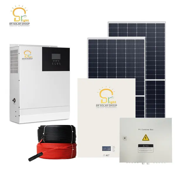5KW solar power system popular model for home in Europe with lithium battery and large solar panels