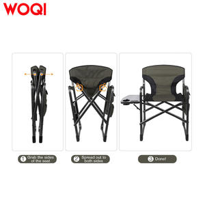 Silla Plegable para Exteriores Woqi con Mesa Lateral, Silla de Jardín Ligera de Aluminio, Negra, Capacidad de 120 kg - Product Image 5