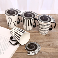 Tasse en céramique originale avec notes de musique, pour lait, jus, café, thé, pratique pour la maison, le bureau, la boisson quotidienne